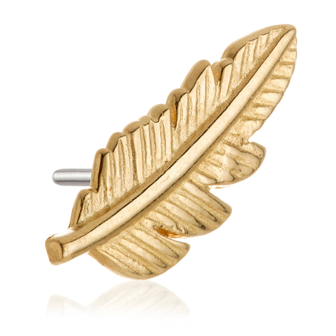 14ct Solid Gold Threadless Feather Attachment