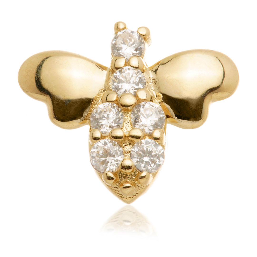 14ct Internal Gold Bee with Gem Body Attachment
