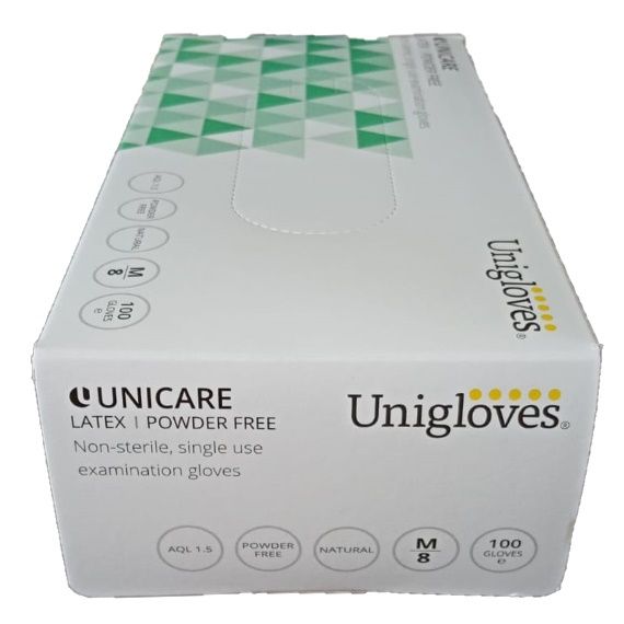 Unicare Gloves Powder Free White Latex