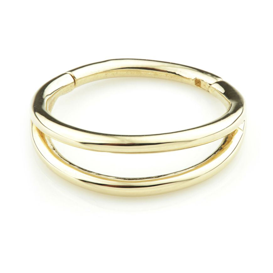 Gold Double Band Hinge Conch Ring