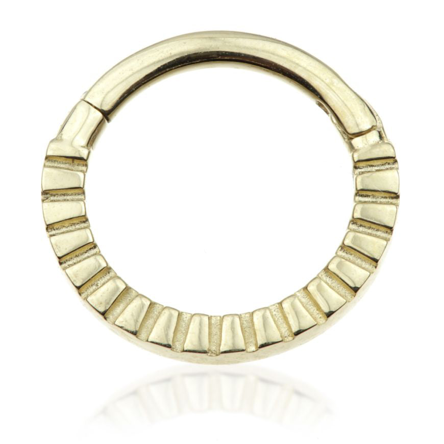 Gold Patterned Hinge Segment Ring