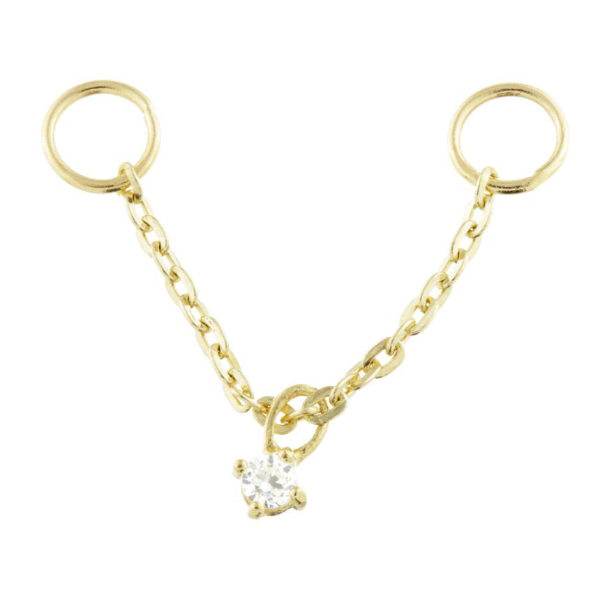 9ct Gold Hanging Gem Chain Charm for Bars