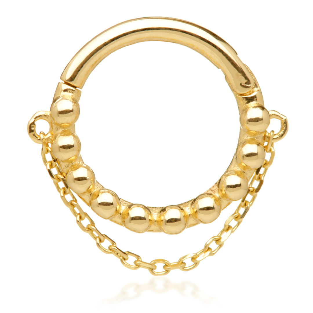 1.0mm Segment Ring Clicker Gold 9K - Savanni.com