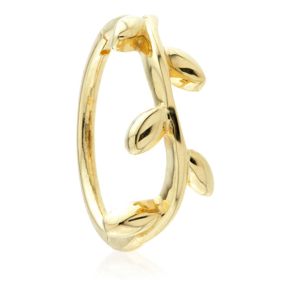 Gold Vine Leaf Hinge Ring