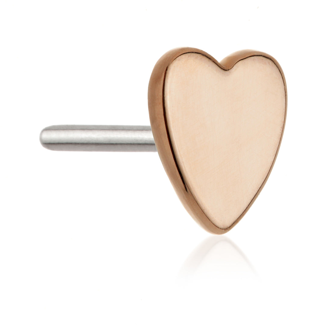 14ct Threadless Gold Heart Pin Attachment