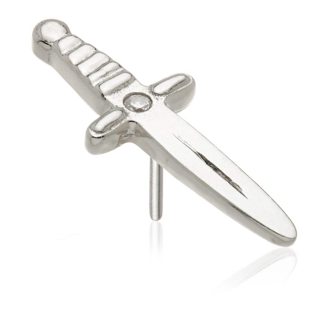 14ct Threadless Gem Sword Pin Attachment