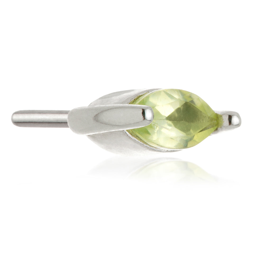 14ct Threadless Gold Marquise Peridot Pin Attachment