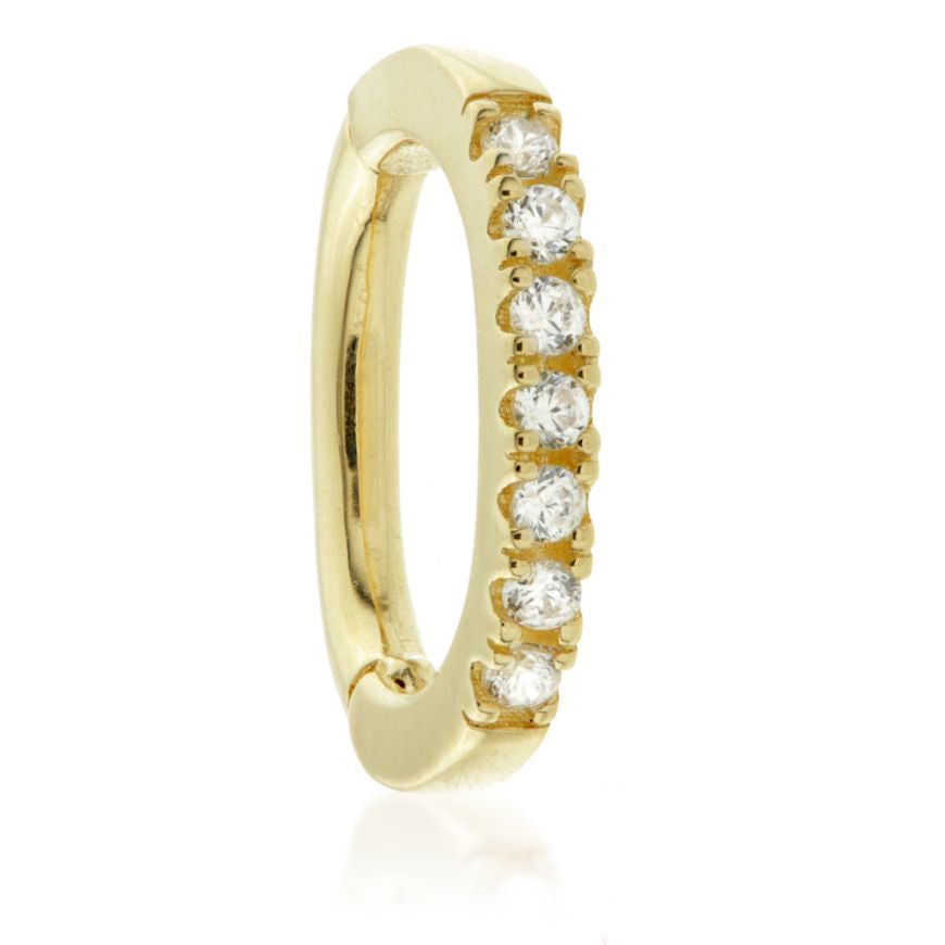 Gold Pavé Jewelled Oval Rook Ring