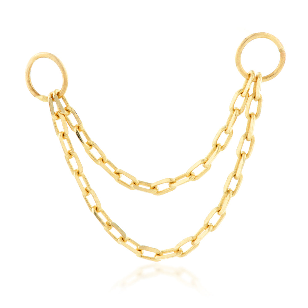 Gold Hanging Double Chain Charm