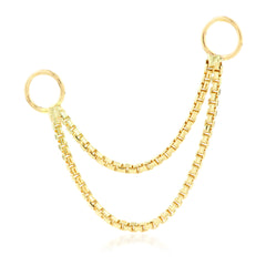 14ct Gold Hanging Double Chain Charm