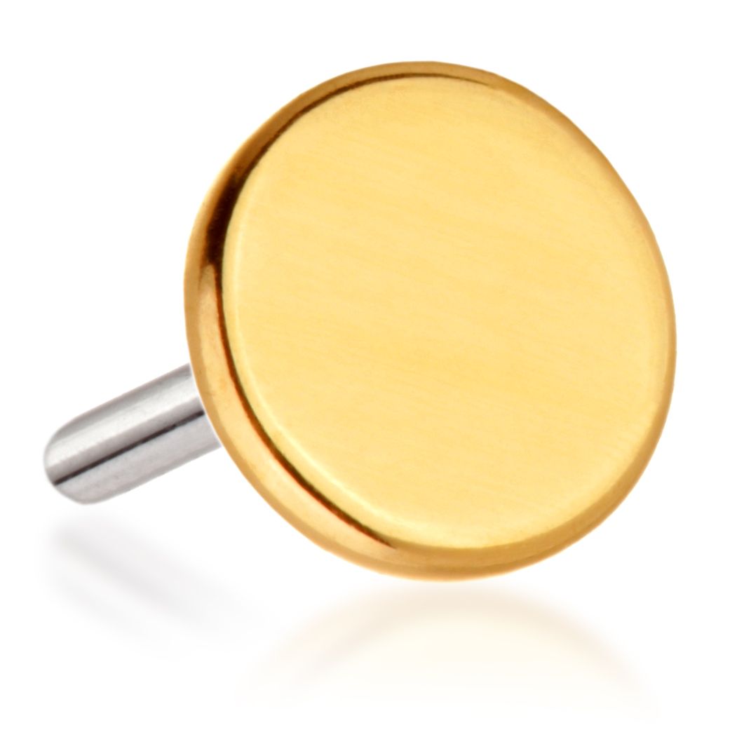 14ct Threadless Gold Disk Pin Attachment