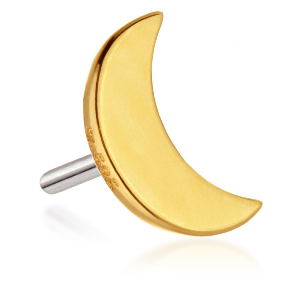 14ct Threadless Gold Moon Pin Attachment